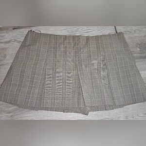 Zara Taupe Checkered Skirt